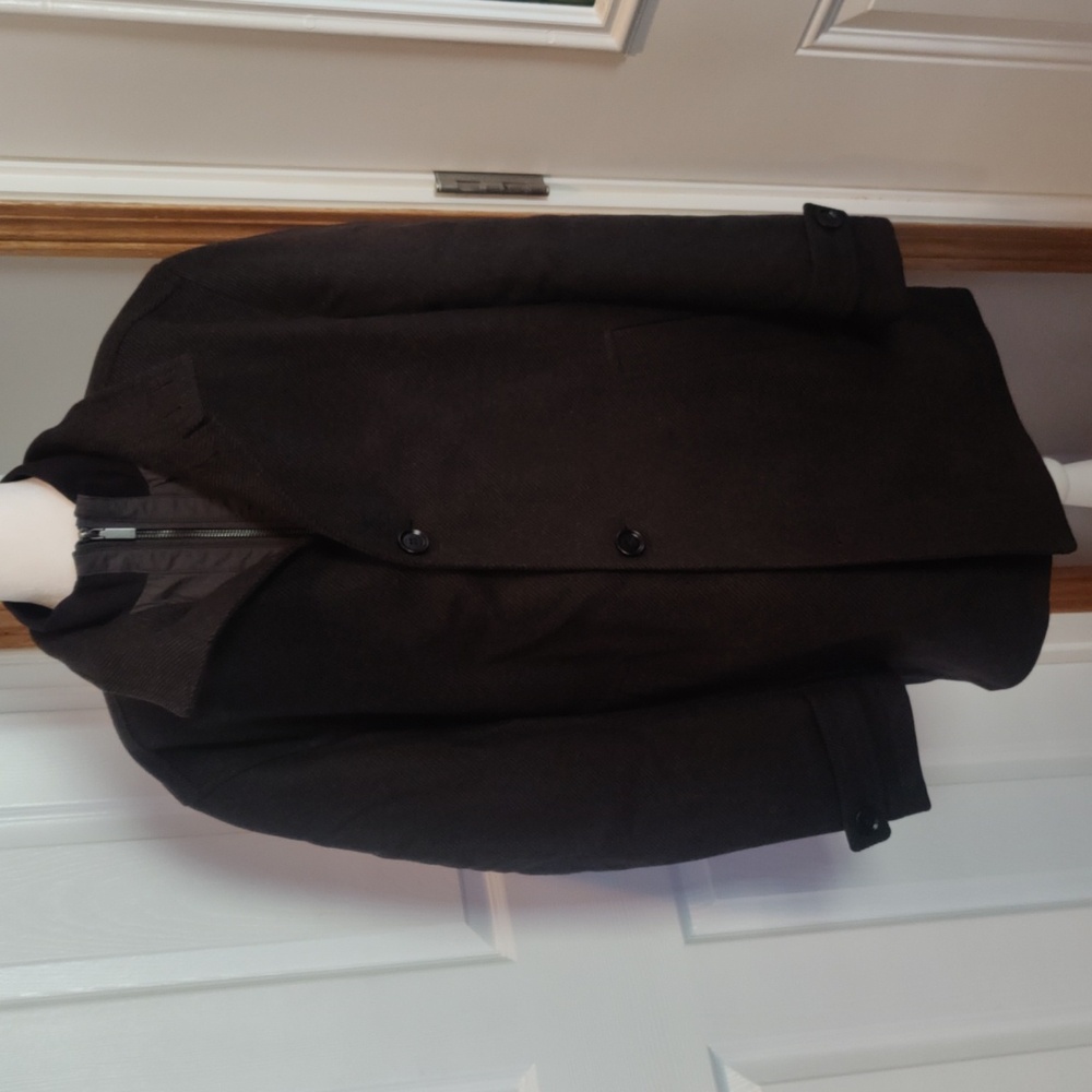 Hugo Boss Expresso Brown size 40R insulated wool Peacoat